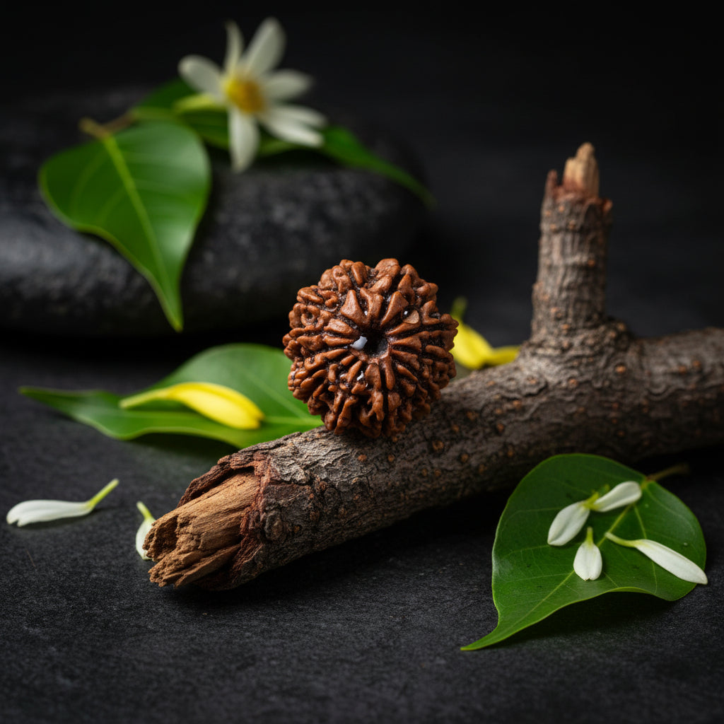 13 Mukhi Nepali Rudraksha is traditionally associated with Lord Indra, the king of the Devas.