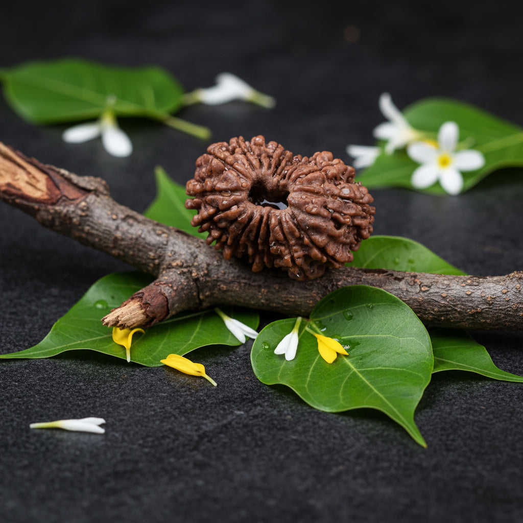18 Mukhi Rudraksha is traditionally associated with Bhumi Devi (Mother Earth), symbolizing stability, abundance, nourishment, and inner strength.